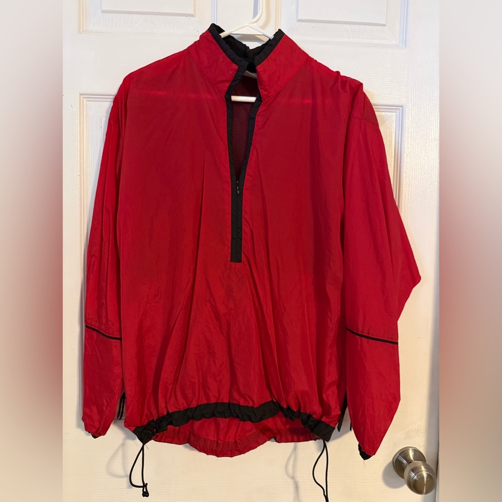 Unisex Red Windbreaker Jacket Size L